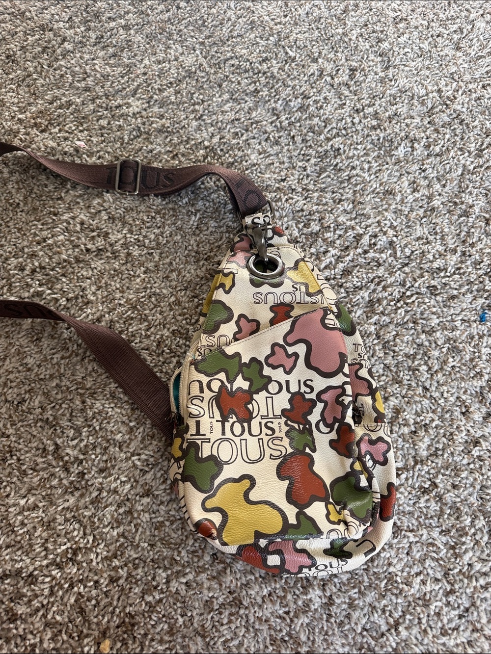 Tous Multicolor Abstract Print Crossbody Sling Bag